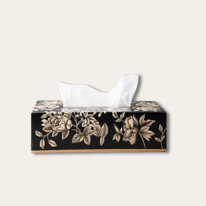 Noir Fleur Tissue Box – Moonlit Botanica