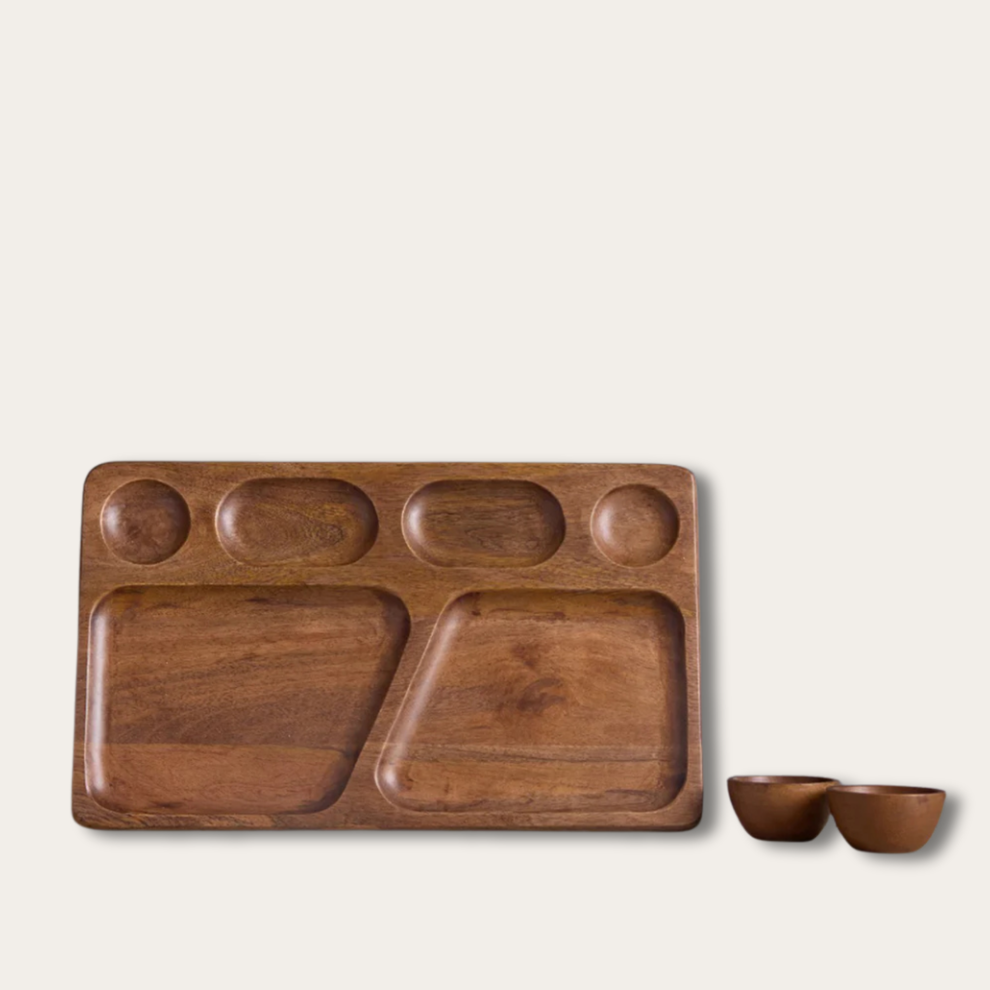 Taru Partition Serving Platter With Bowls