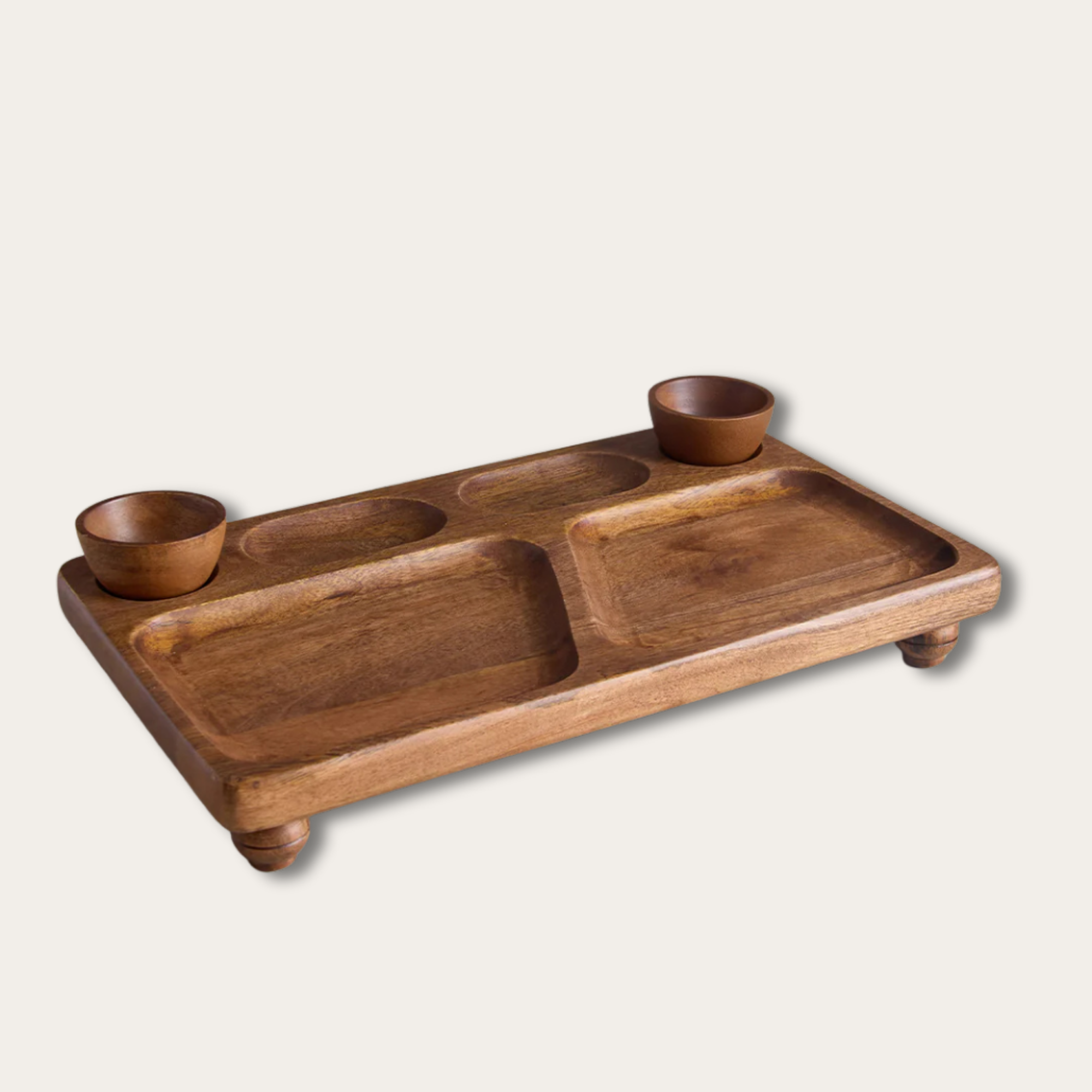 Taru Partition Serving Platter With Bowls